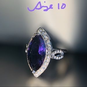 Size 10 Amethyst White GF Ring